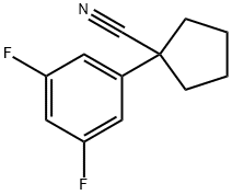 1-(3,5-二氟苯基)环戊烷甲腈 结构式