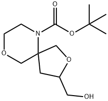 3-Hydroxymethyl-2,9-dioxa-6-aza-spiro[4.5]decane-6-carboxylicacidtert-butylester 结构式