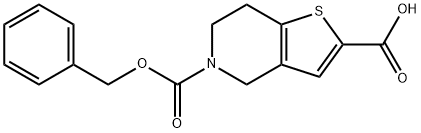Thieno[3,2-c]pyridine-2,5(4H)-dicarboxylic acid, 6,7-dihydro-, 5-(phenylmethyl) ester 结构式