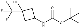 3-(BOC-氨基)-1-(三氟甲基)环丁醇 结构式