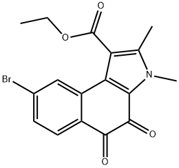 ethyl 8-bromo-2,3-dimethyl-4,5-dioxo-4,5-dihydro-3H-benzo[e]indole-1-carboxylate 结构式