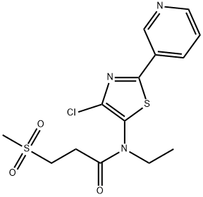 N-(4-CHLORO-2-(PYRIDIN-3-YL)THIAZOL-5-YL)-N-ETHYL-3-(METHYLSULFONYL)PROPANAMIDE 结构式