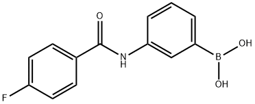 3-(4-氟苯基甲酰氨基)苯硼酸 结构式