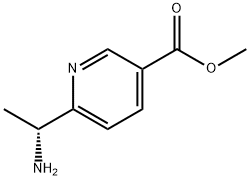 (R)-甲基 6-(1-氨基乙基)烟酸酯 结构式