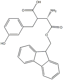 Fmoc-(S)-3-amino-2-(3-hydroxybenzyl)propanoicacid 结构式
