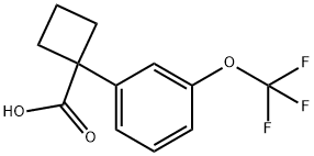 1-[3-(trifluoromethoxy)phenyl]cyclobutane-1-carboxylic acid 结构式