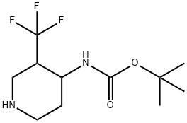 (3-三氟甲基-哌啶-4-基)-氨基甲酸叔丁基酯 结构式