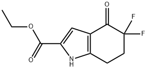 5,5-二氟-4-氧代-4,5,6,7-四氢-1H-吲哚-2-羧酸乙酯 结构式