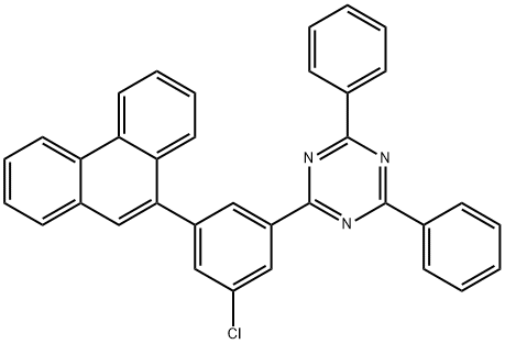 2-[3-氯-5(9-菲)苯基]-4,6-二苯基-1,3,5-三嗪 结构式