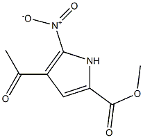 4-乙酰基-5-硝基-1H-吡咯-2-甲酸甲酯 结构式