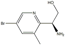 (S)-2-amino-2-(5-bromo-3-methylpyridin-2-yl)ethan-1-ol 结构式