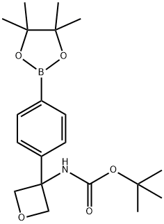(3-(4-硼酸频哪醇酯基苯基)氧杂环丁烷-3-基)氨基甲酸叔丁酯 结构式