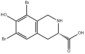(S)-6,8-dibromo-7-hydroxy-1,2,3,4-tetrahydroisoquinoline-3-carboxylic acid 结构式