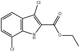 ethyl 3,7-dichloro-1H-indole-2-carboxylate 结构式