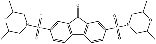 2,7-bis[(2,6-dimethyl-4-morpholinyl)sulfonyl]-9H-fluoren-9-one 结构式