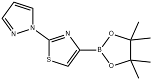 2-(1H-PYRAZOL-1-YL)THIAZOLE-4-BORONIC ACID PINACOL ESTER 结构式