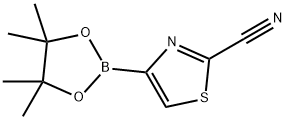 4-(4,4,5,5-四甲基-1,3,2-二氧杂硼烷-2-基)噻唑-2-甲腈 结构式