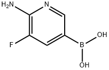 (6-氨基-5-氟吡啶-3-基)硼酸 结构式