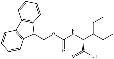 (R)-2-((((9H-芴-9-基)甲氧基)羰基)氨基)-3-乙基戊酸 结构式