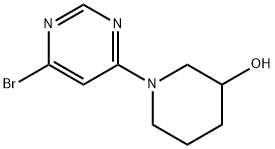 4-Bromo-6-(3-hydroxypiperidin-1-yl)pyrimidine 结构式