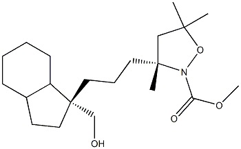 3R-[2R-(4S-HYDROXY-7R-METHYL-OCTAHYDRO-INDEN-1R-YL)-PROPYL]-2,5,5-TRIMETHYL-ISOXAZOLIDINE-4R-CARBOXYLIC ACID METHYL ESTER 结构式