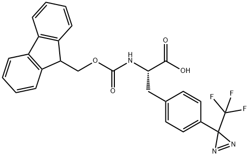 L-Phenylalanine, N-[(9H-fluoren-9-ylmethoxy)carbonyl]-4-[3-(trifluoromethyl)-3H-diazirin-3-yl]- 结构式