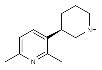 (R)-2,6-dimethyl-3-(piperidin-3-yl)pyridine 结构式