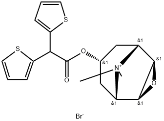 3-Oxa-9-azoniatricyclo[3.3.1.02,4]nonane, 7-[(2,2-di-2-thienylacetyl)oxy]-9,9-dimethyl-, bromide (1:1), (1α,2β,4β,5α,7β)- 结构式