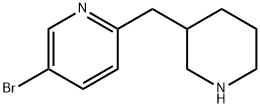 Pyridine, 5-bromo-2-(3-piperidinylmethyl)- 结构式
