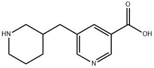 3-Pyridinecarboxylic acid, 5-(3-piperidinylmethyl)- 结构式