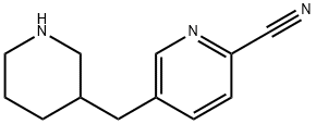 2-Pyridinecarbonitrile, 5-(3-piperidinylmethyl)- 结构式