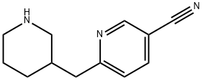 3-Pyridinecarbonitrile, 6-(3-piperidinylmethyl)- 结构式