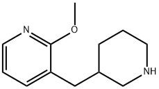 Pyridine, 2-methoxy-3-(3-piperidinylmethyl)- 结构式