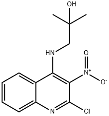 1-[(2-chloro-3-nitro-4-quinolinyl)amino]-2-methyl-2-propanol 结构式