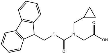 N-(((9H-芴-9-基)甲氧基)羰基)-N-(环丙基甲基)甘氨酸 结构式