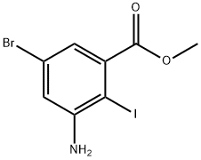 3-氨基-5-溴-2-碘苯甲酸甲酯 结构式