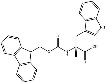 (2R)-2-({[(9H-fluoren-9-yl)methoxy]carbonyl}amino)-3-(1H-indol-3-yl)-2-methylpropanoic acid 结构式