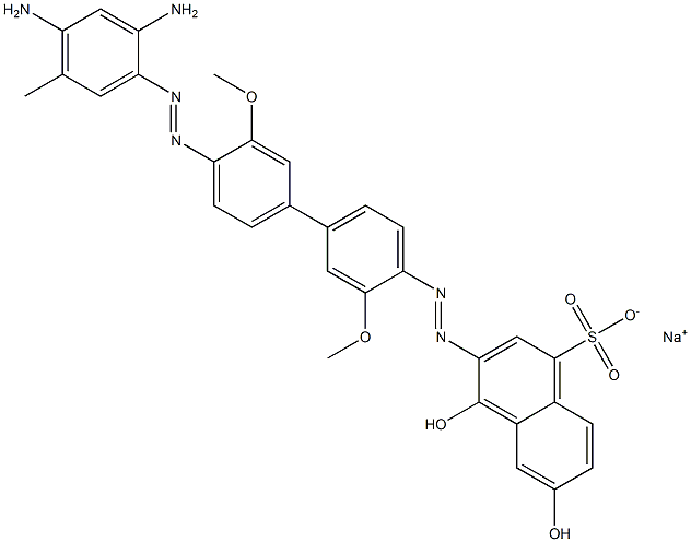 1-Naphthalenesulfonic acid, 3-[[4'-[(2,4-diamino-5-methylphenyl)azo]-3,3'-dimethoxy[1,1'-biphenyl]-4-yl]azo]-4,6-dihydroxy-, monosodium salt 结构式