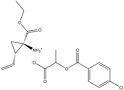 (1R,2S)-2-ethenyl-1-(ethoxycarbonyl)cyclopropanaminium (2S)-2-[(4-chlorobenzoyl)oxy]propanoate 结构式