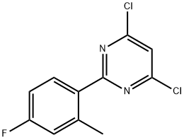 4,6-Dichloro-2-(2-methyl-4-fluorophenyl)pyrimidine 结构式