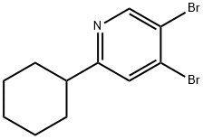 3,4-Dibromo-6-cyclohexylpyridine 结构式