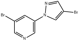 3-溴-5-(4-溴-1H-吡唑-1-基)吡啶 结构式