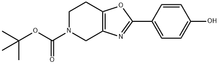 2-(4-羟基-苯基)-6,7-二氢-4H-恶唑并[4,5-c]吡啶-5-甲酸叔丁酯 结构式