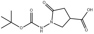 1-{[(叔丁氧基)羰基]氨基}-5-氧代吡咯烷-3-羧酸 结构式