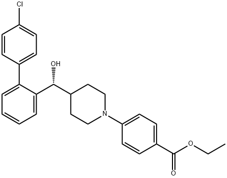 ethyl (R)-4-(4-((4'-chloro-[1,1'-biphenyl]-2-yl)(hydroxy)methyl)piperidin-1-yl)benzoate 结构式