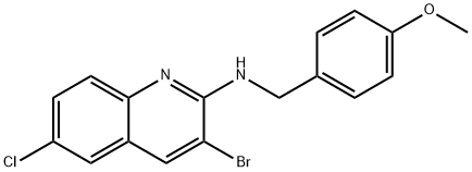 3-bromo-6-chloro-N-(4-methoxybenzyl)quinolin-2-amine 结构式