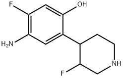 4-amino-5-fluoro-2-(3-fluoropiperidin-4-yl)phenol 结构式
