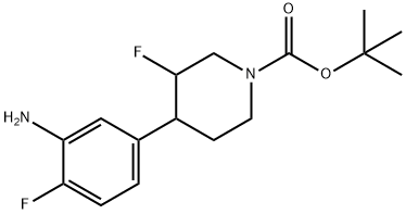 tert-butyl 4-(3-amino-4-fluorophenyl)-3-fluoropiperidine-1-carboxylate 结构式