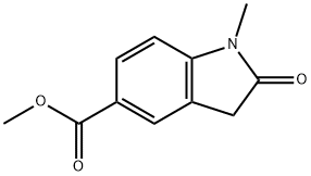1-Methyl-2-oxo-2,3-dihydro-1H-indole-5-carboxylic acid methyl ester 结构式