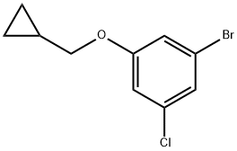 1-溴-3-氯-5-环丙甲氧基苯 结构式
